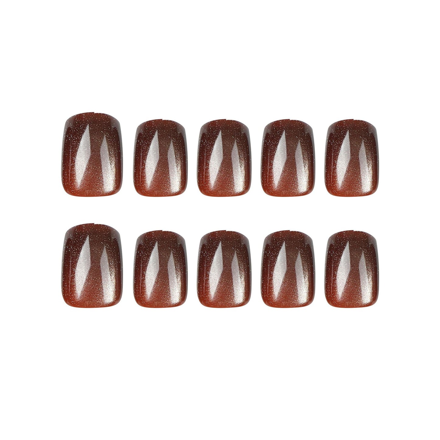 Wearing nail pads Hazelnut brown cat eye nail pads pads Finished nail pads pressed on nails｜365nails