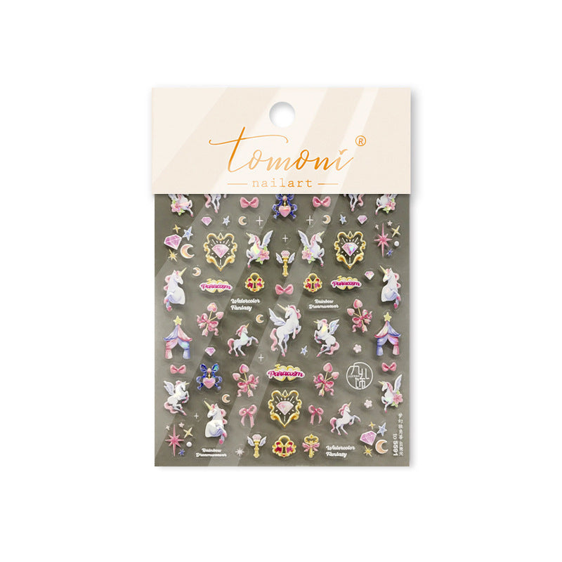 Cherry Bunny Collection: "Cute Cherry Bunny" – 3D Embossed Nail Sticker