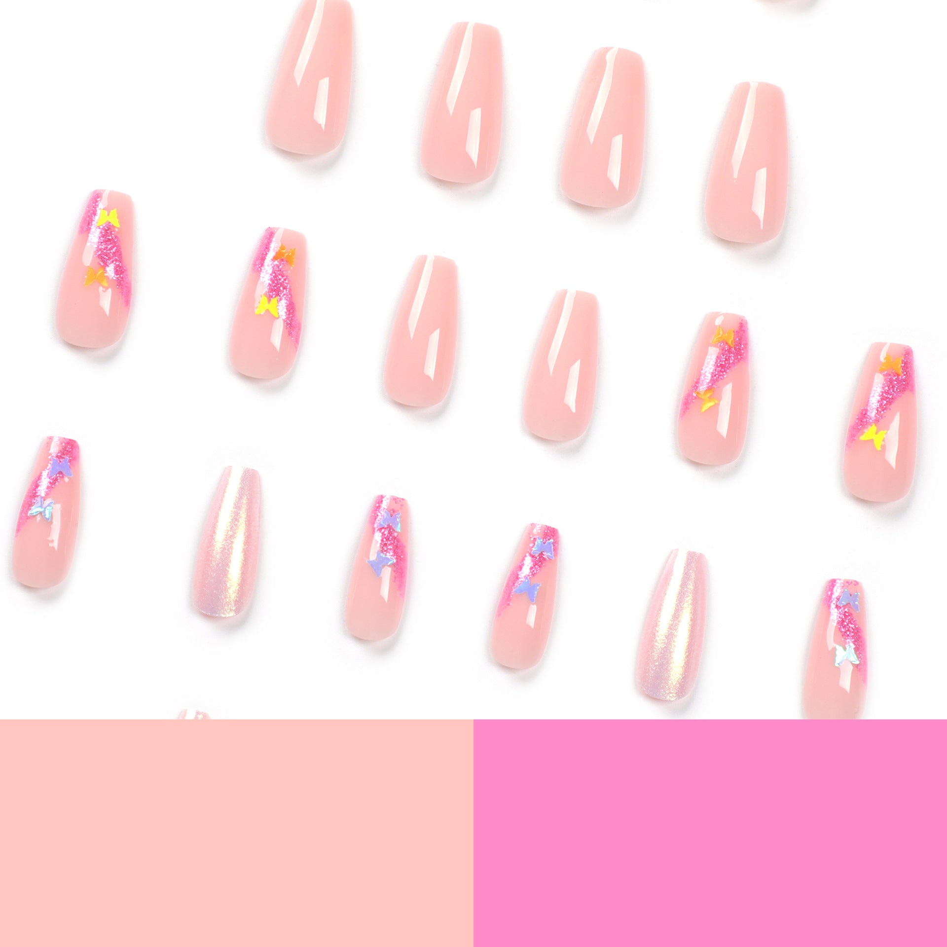 French Nude Whitening nails Art Fake nails Internet celebrities ins Wind press on nails Removable nails Film Finished Product Wholesale｜365nails