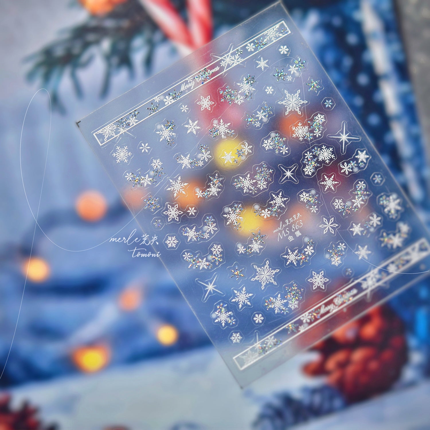 Golden Winter Snowflake Collection: "Elegant Frost" – 3D Metallic Nail Sticker