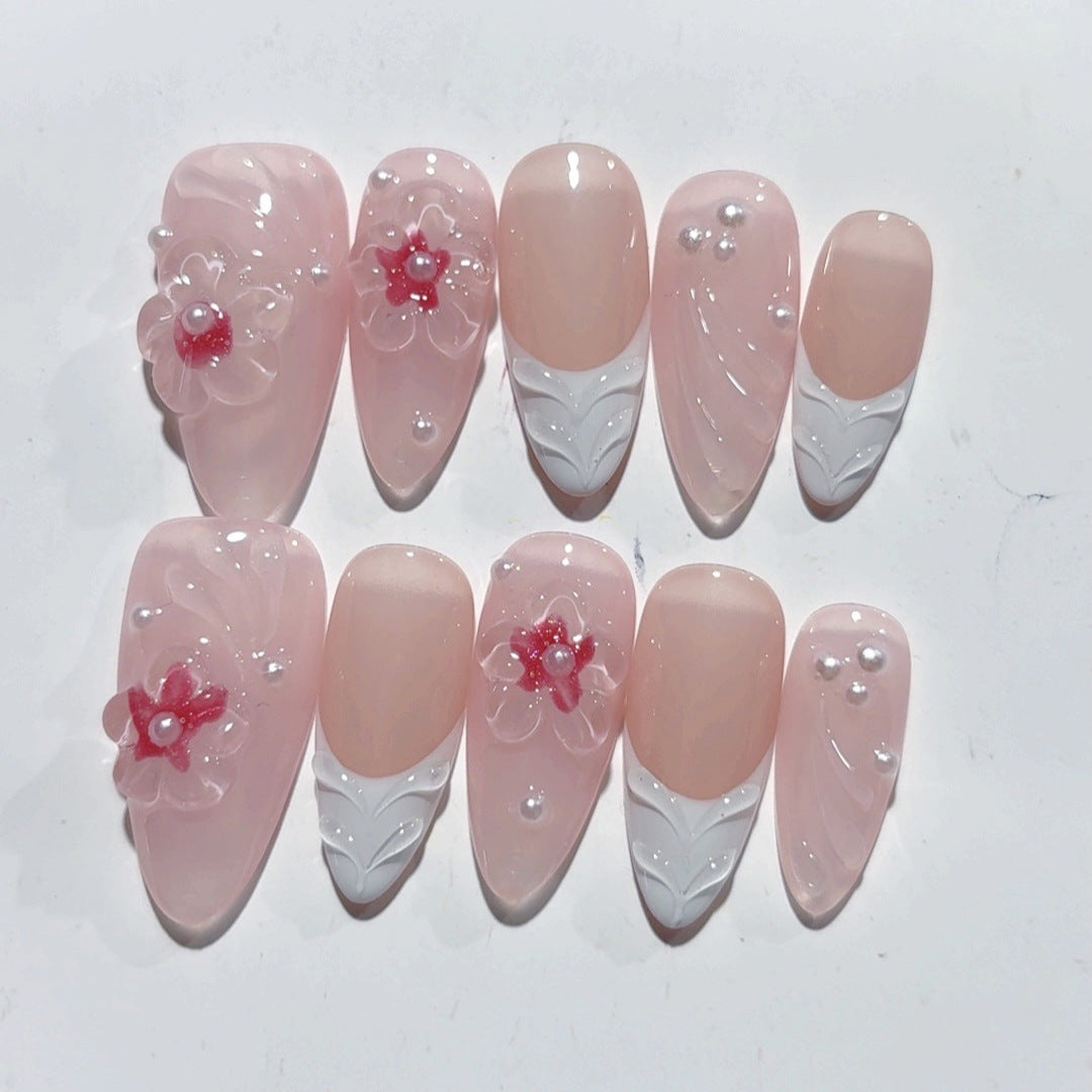 Blush Bride: "Cherry Blossom" – Almond Press-Ons