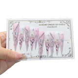 Pink Star Crystal Y2K Press On Nail Set