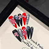 press on nails blood snake skin rivets millennial style Spice Girl three-dimensional dark girl handmade nails finished product | 365nails