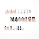 Wearable nail sticker Black and white mandarin duck nail patch Star three-dimensional cross Wearable nail wholesale nail patch｜365nails