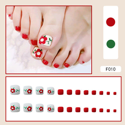 Unhas postiças com acabamento em unhas postiças Unhas postiças removíveis com acabamento em unhas postiças dos pés Unhas dos pés ｜365nails