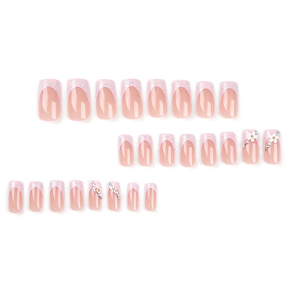 finished product wholesale Nail art patch flower flash diamond ins French square  finished product wholesale｜365nails