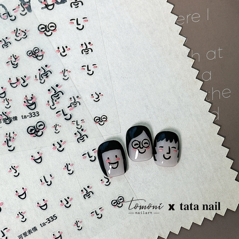 365nails: "Cute Face Expressions" – nail art stickers