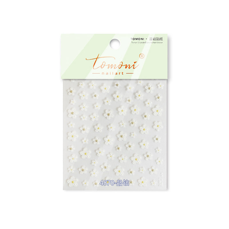 Spring Floral Wreath Collection: "Pastel Blossom" – 3D Crystal Diamond Nail Sticker