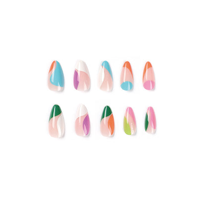 Multi-color French Edge Nail  Wholesale Press on nails Medium and Long Nail  Press on nails  Finished Product Wholesale｜365nails