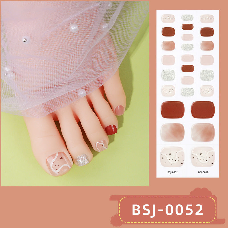 Semi-Cured Gel Nail Strips Toe Nails Four-Point Star Glossy Set (MOQ=3)