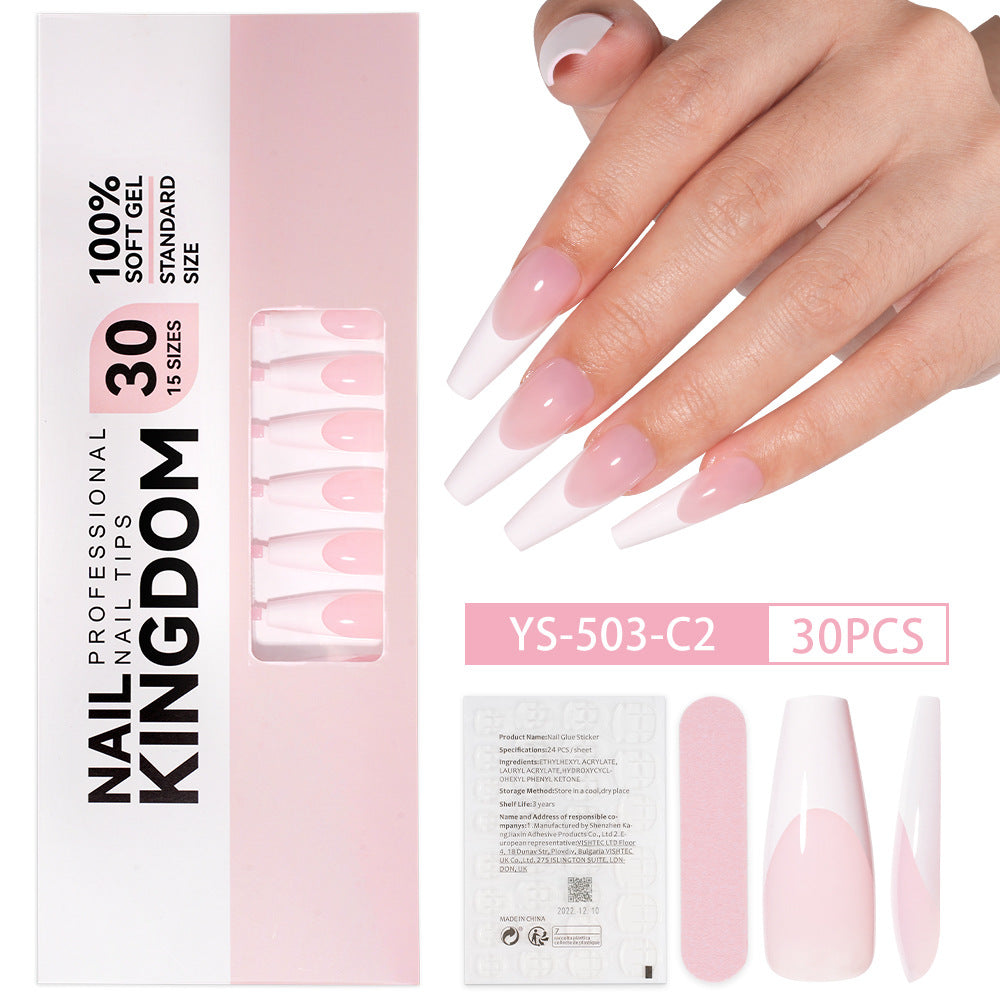 Nail tips French press on nails, simple long ladder manicure removable fake nails 120 pieces, prefabricated nail wholesale