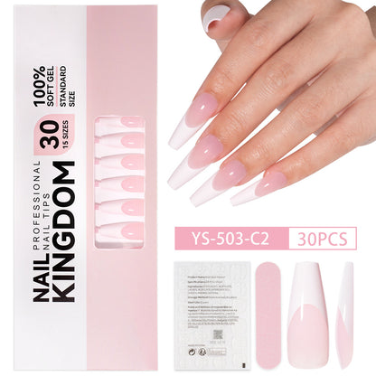 Nail tips French press on nails, simple long ladder manicure removable fake nails 120 pieces, prefabricated nail wholesale