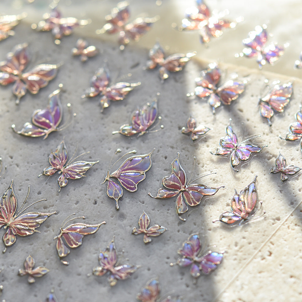 Borboleta de Gelatina Rosa – Conjunto de Destaques para Unhas Artísticas