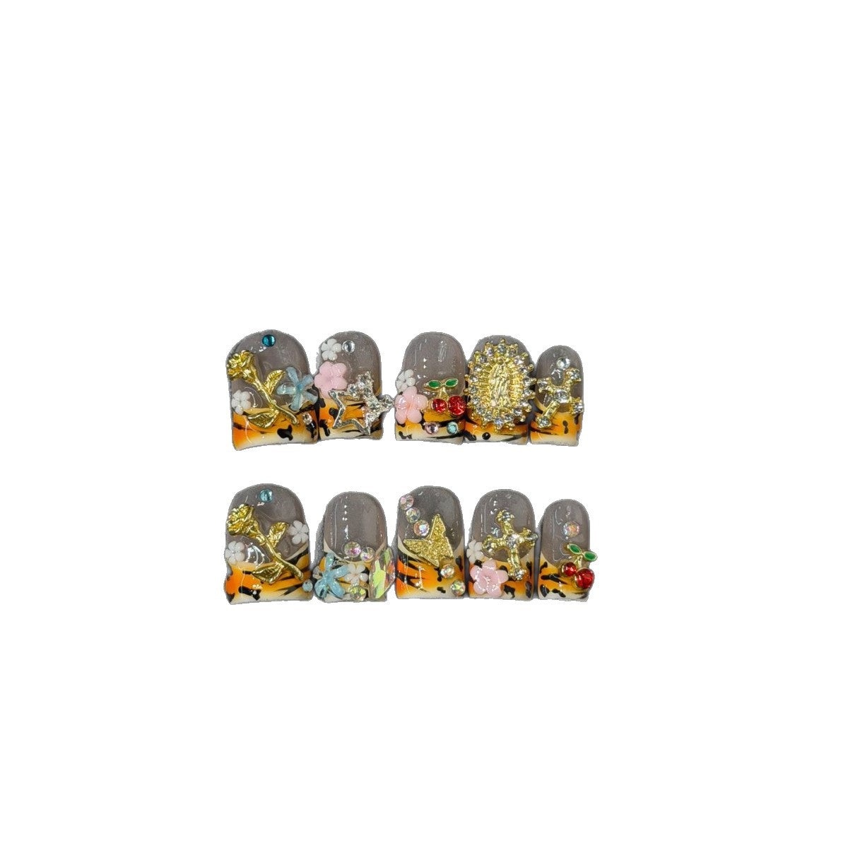 365nails：「珠寶花園」3D 立體花卉與水鑽 手工製 棺材形 穿戴甲