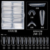 Nail Tips 120 transparent crystal nail molds, boxed with graduated crystal extension nail molds,  rapid phototherapy extension nail molds