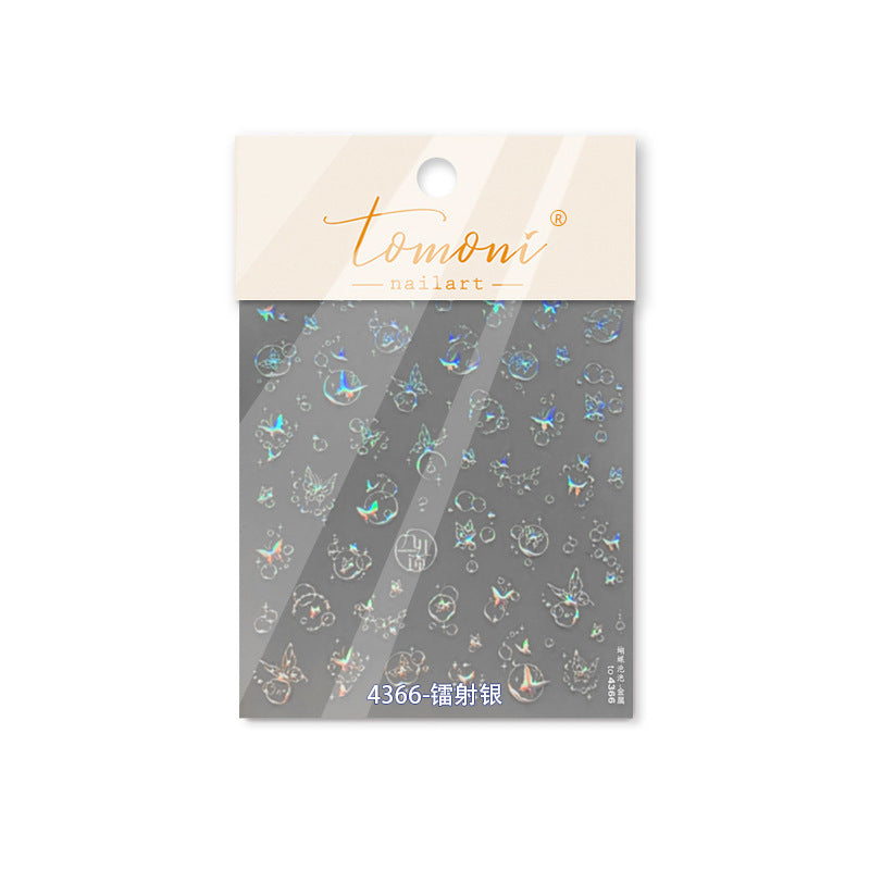 365nails: "Gold Metallic Butterfly Bubble" – Nail Art Stickers
