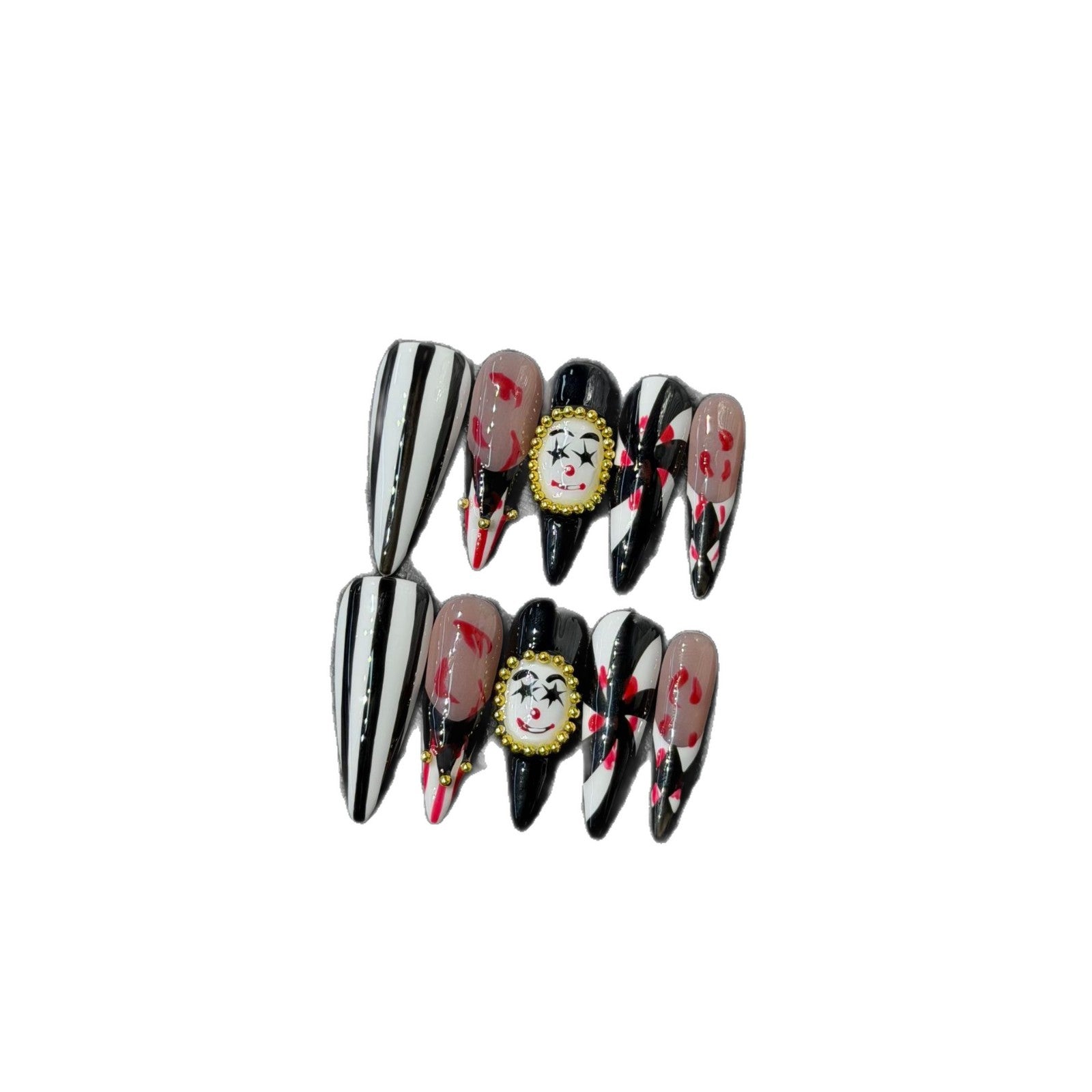 365nails: "Noite de Carnaval" – Unhas Stiletto 3D de Desenho Animado Feitas à Mão