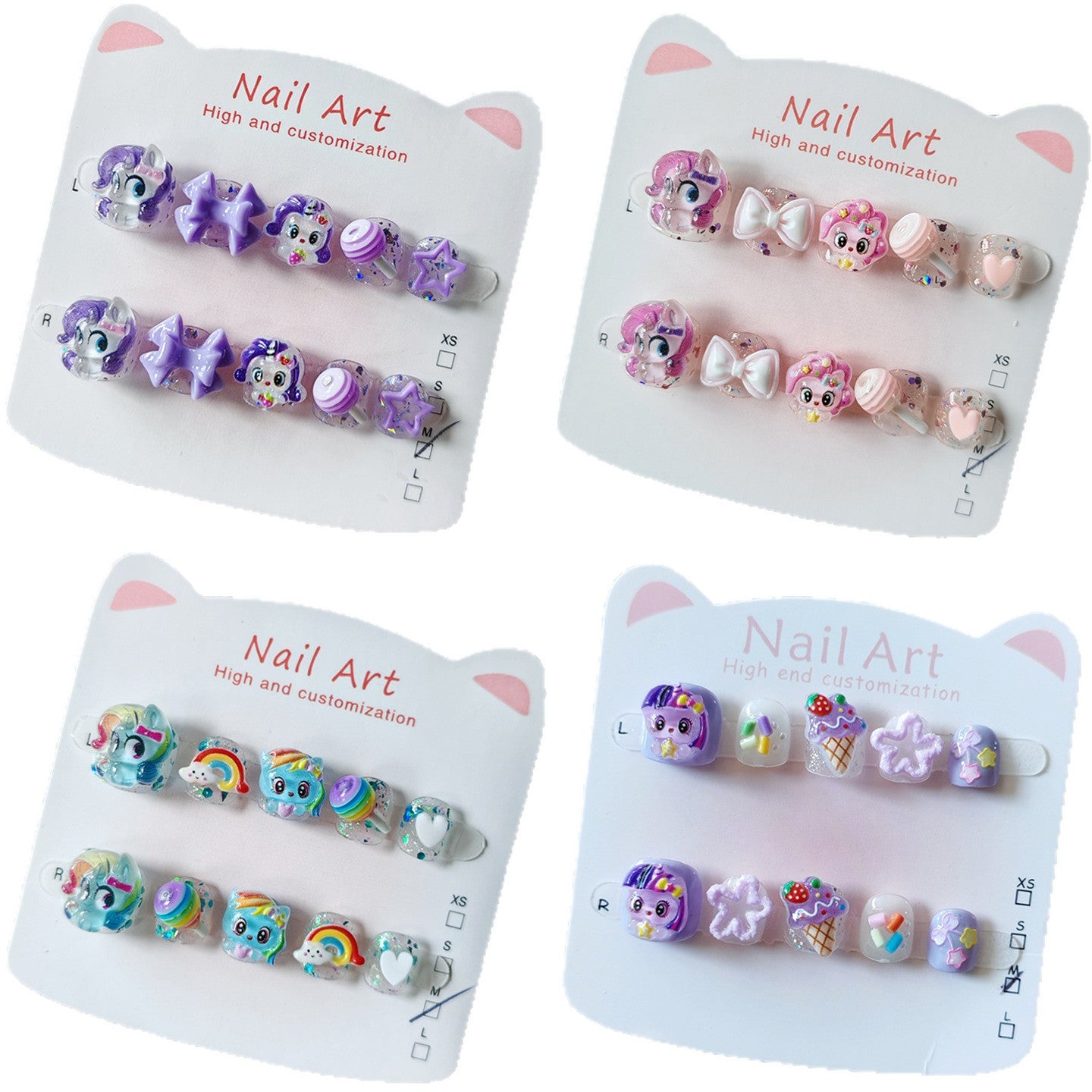 365nails:「My Little Pony 夢幻系列」短款方圓形手工製兒童穿戴甲