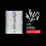 Nail Tips Press on nails piece, denim nail 240 pieces, boxed extended trapezoidal seamless transparent semi-patch nail piece