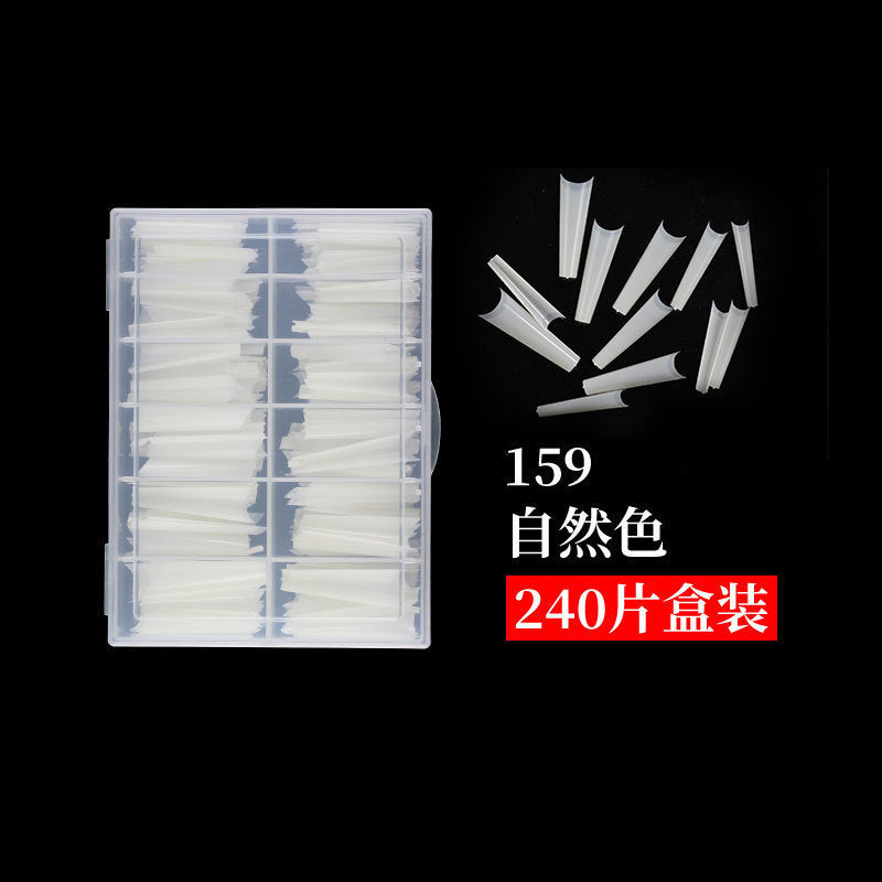 Nail Tips Press on nails piece, denim nail 240 pieces, boxed extended trapezoidal seamless transparent semi-patch nail piece