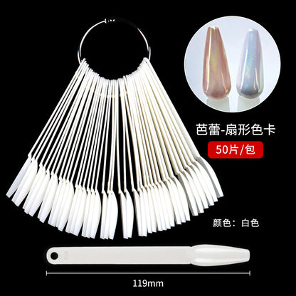 Nail Tips Nail polish practice fan color card, 50 transparent iron ring nail polish color plates in bags for  nail salons