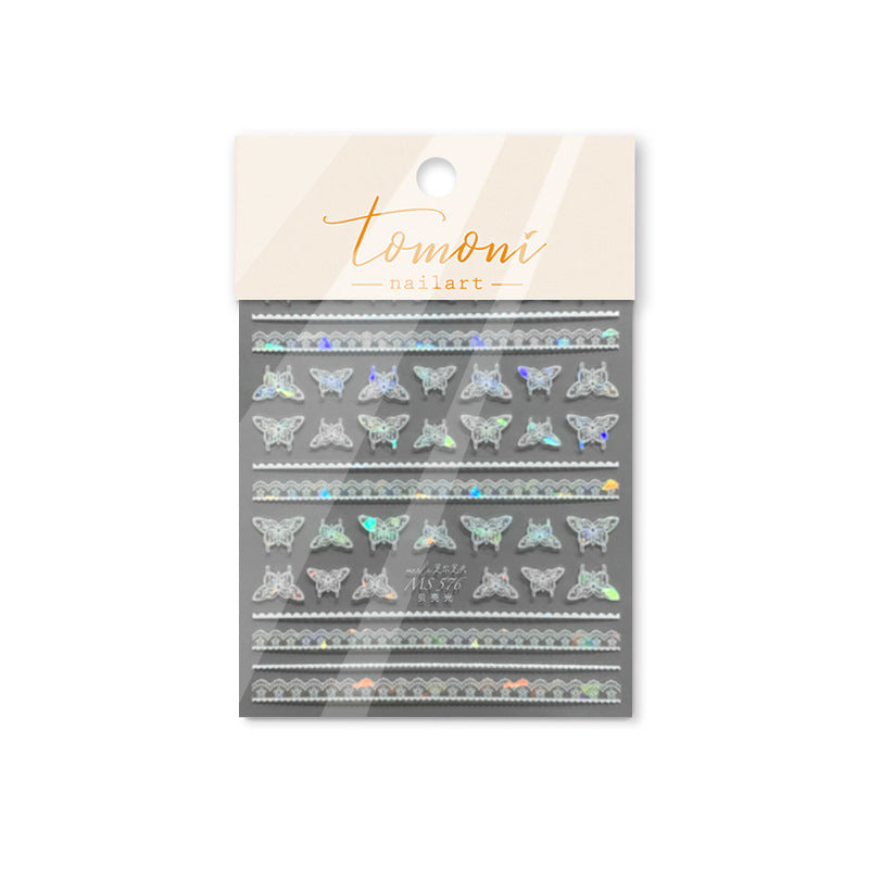 365nails: "Holographic Lace and Butterfly" – nail art stickers