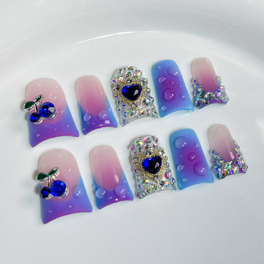 Unhas bico de pato transparentes, blush francês, unhas doces e descoladas, quentes, personalizadas, feitas à mão, fábrica de armadura, atacado｜365nails