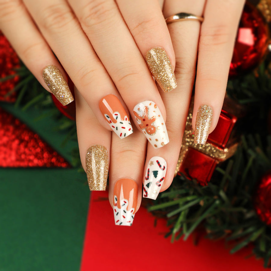 Nuevas uñas postizas de alce navideño, extraíbles y usables, especiales para ballet. Productos para uñas. Venta al por mayor de productos terminados. 365nails.