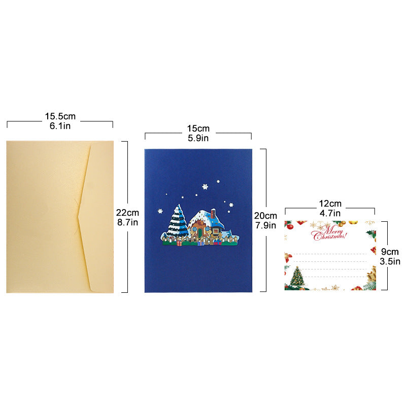 New creative three-dimensional greeting card Christmas gingerbread house ornament holiday greeting card