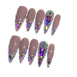 Nude AB Crystal Stiletto Press-On Nails