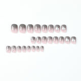 Arte de unhas de pressão finalizada em atacado, pó nu através de mudança gradual de cinza, estrela, manicure, patch, unhas de pressão, peça curta de unhas postiças｜365nails