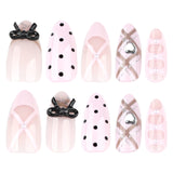 Gothic Sweet Black Polka Dot Butterfly press-on nails
