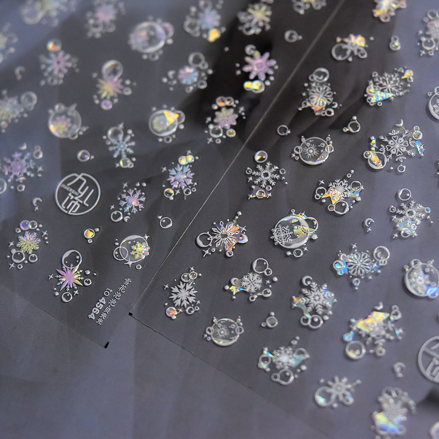 365nails : « Flocon de neige holographique à bulles » – Autocollants pour ongles