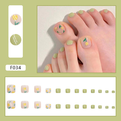 Unhas postiças com acabamento em unhas postiças Unhas postiças removíveis com acabamento em unhas postiças dos pés Unhas dos pés ｜365nails