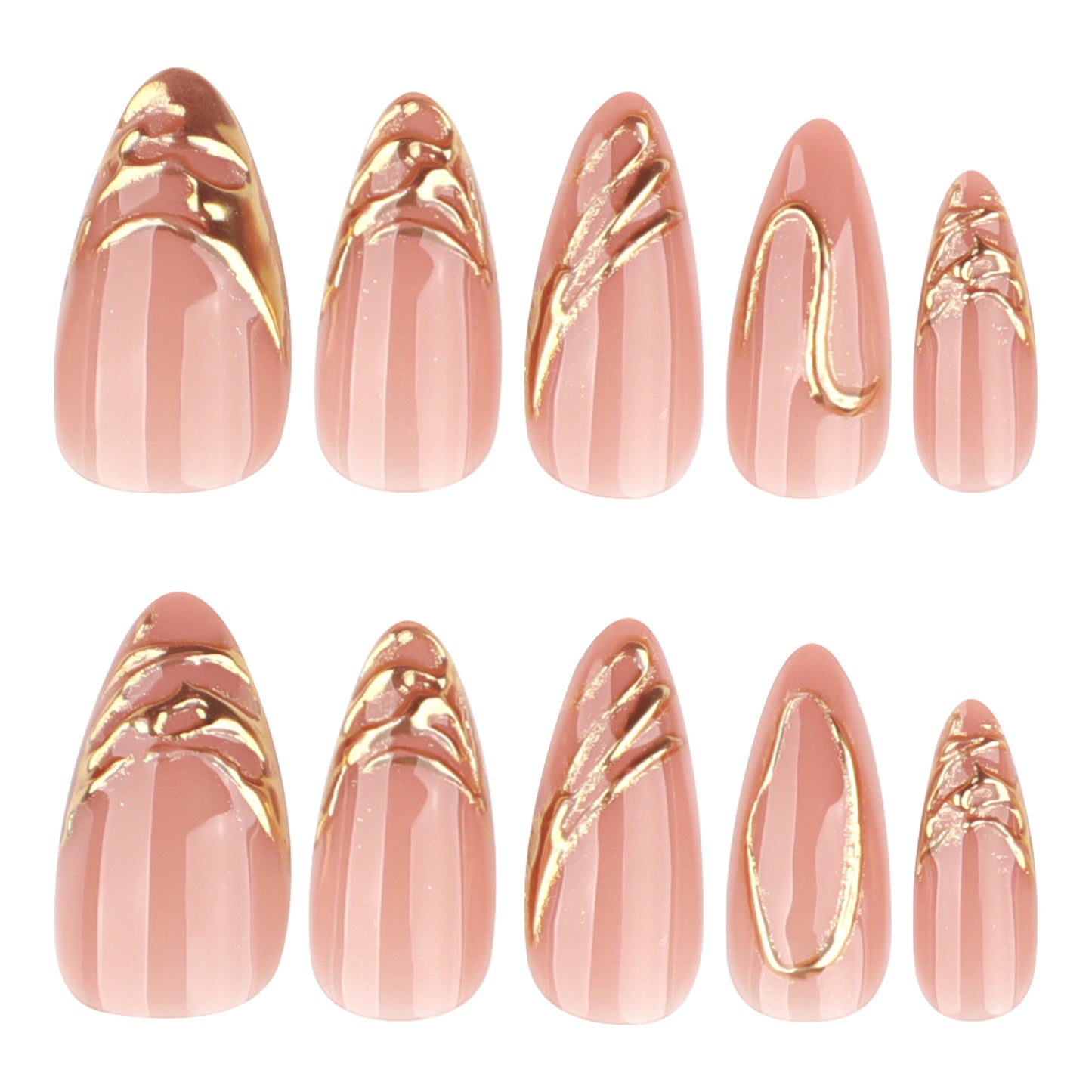 3D three-dimensional hot-selling short almond explosion press-on nails