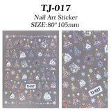Christmas colorful hut nail art sticker 5D relief three-dimensional Christmas atmosphere nail sticker jewelry TJ model