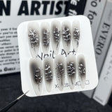 Pistola de pulverização para unhas postiças artesanais, brânquias pretas, modelagem líquida metálica, ponta longa, adesivo para manicure de mão, unha postiça｜365nails