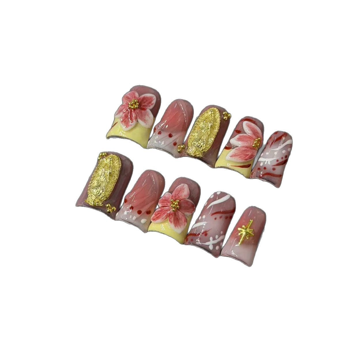 365nails 꽃피는 속삭임 3D 입체 플로럴 수제 아몬드형 네일