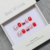 New handmade press-on nails cute cartoon fake nail flakes 3-12 years old