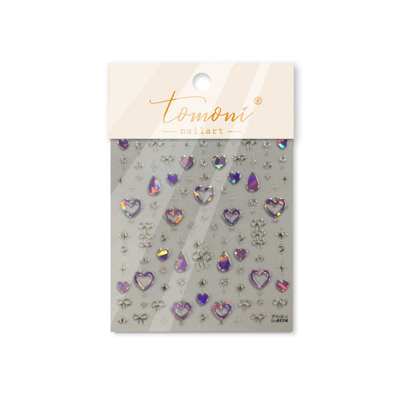 Royal Heart Collection: "Enamel Gold" – 3D Metallic Nail Sticker