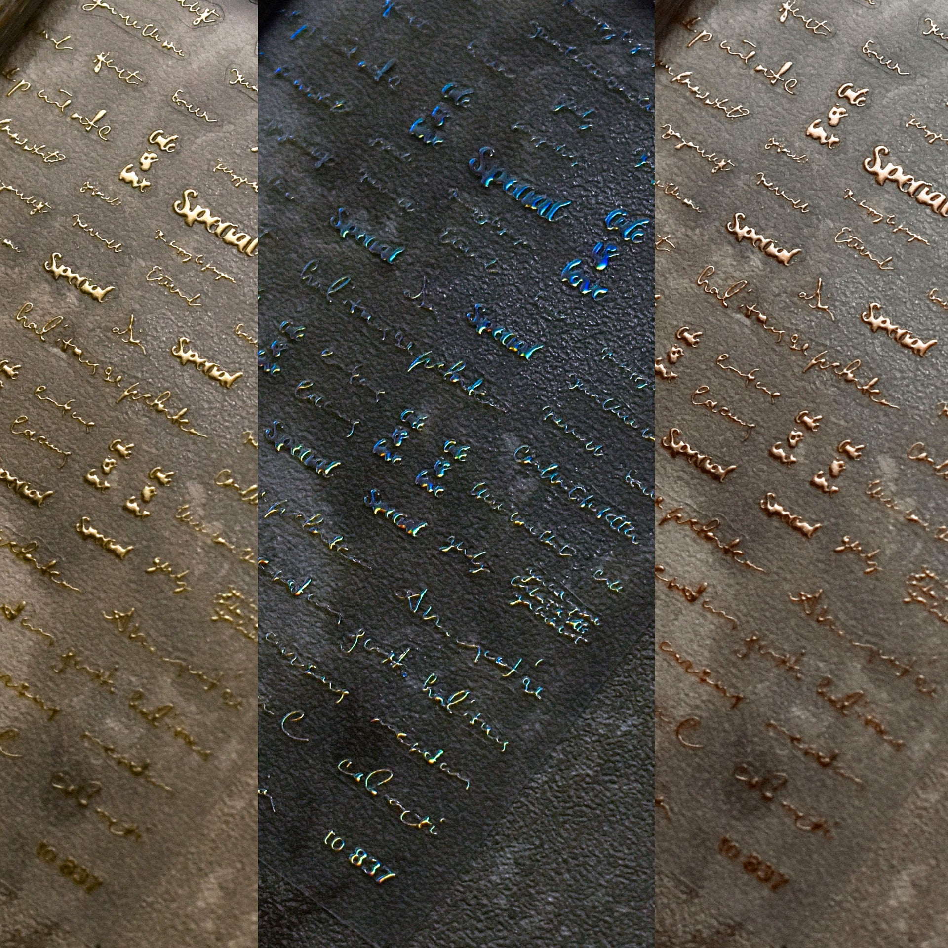 全息文字指甲貼紙 — 5D 浮雕龐克與 Y2K 風套組