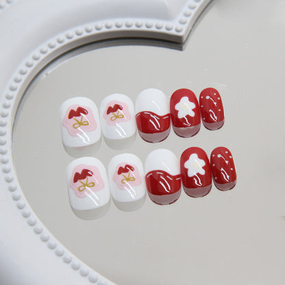 Kids nails Red Polka Dots Strawberry Nail Art Patches 24 Tablets｜365nails