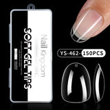 Nail Tips Full number of special nail pads for nail salons, transparent and seamless 150 pcs, boxed press on nails pads, almond trapezoidal fake nails.