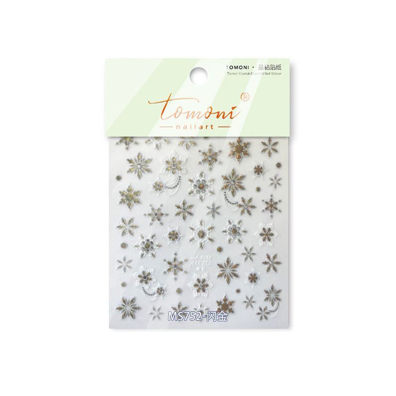 Glitter Snowflake & Crystal: "Pink Glitter Snowflake" – 5D Embossed Nail Sticker