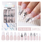 Hand-worn nail Premium  French ladder Sweet removable patch False nail Long prefabricated manicure