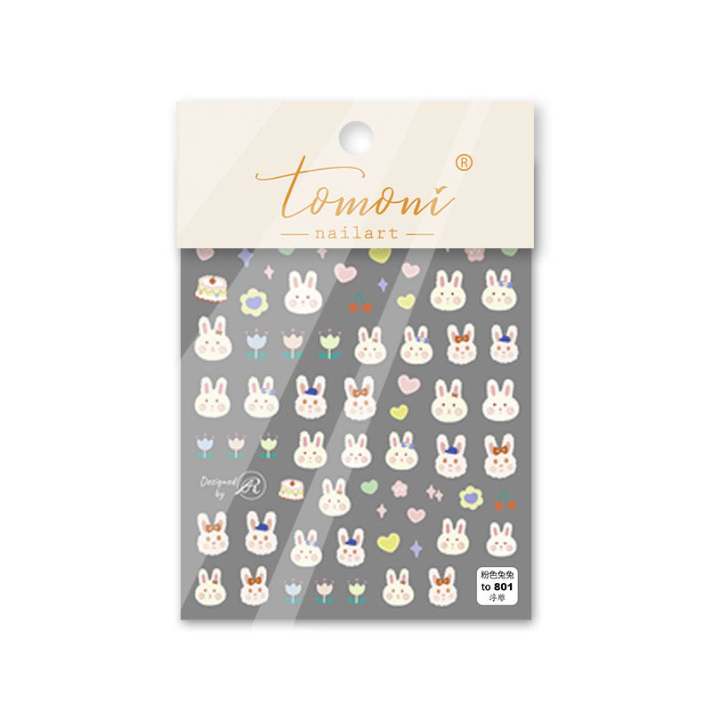Pastel Bunny & Bow – 5D Embossed Cute Accent Set