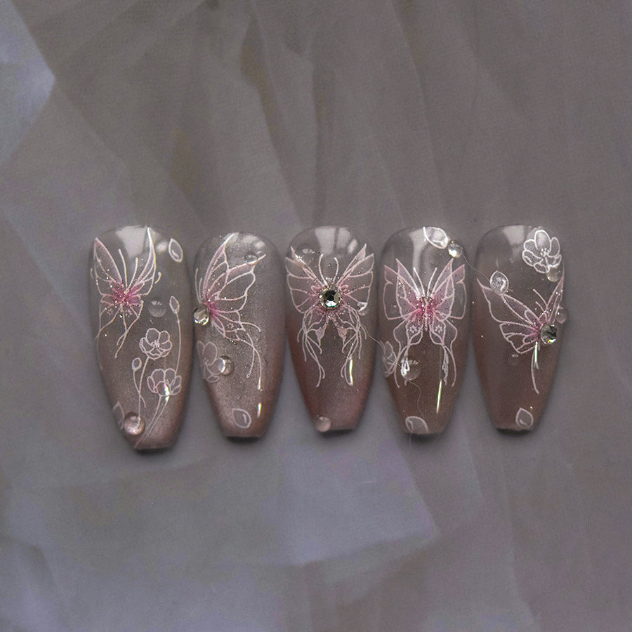 365nails: "Pink Crystal Butterfly" – nail art stickers