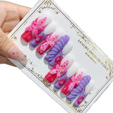 Bold Floral Ombre Sculpted Press On Nails