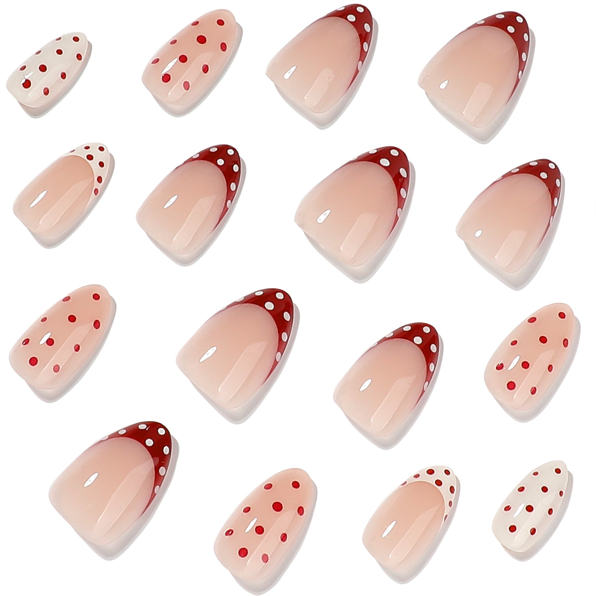 "Retro Red Polka Dots" - Precision Crafted Press-On Nails