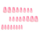 Adesivo de unha vestível rosa francês mudança gradual Película de unha curta vestível Nail art Adesivo de unha vestível Produto finalizado｜365nails